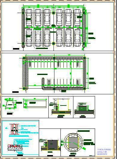 Basement Parking Design CAD- Layout, Drainage & Kerb Details